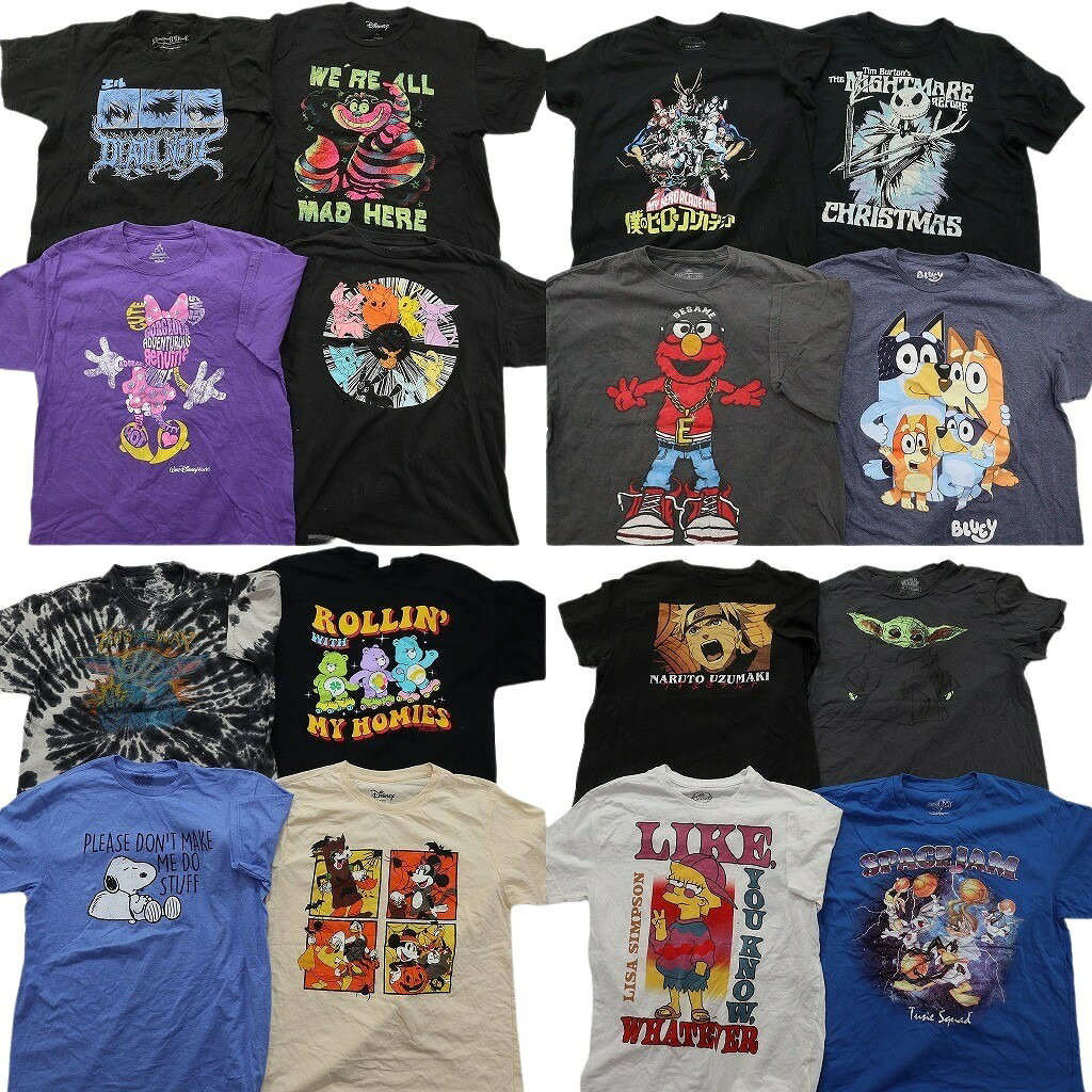 Other - 古着卸 キャラクター 半袖Tシャツ 16枚セット (メンズ L ) デスノート ポケモン ナルト シンプソンズ セサミストリート 中古 古着 ND9880