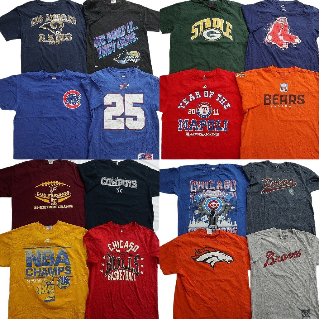 古着卸 まとめ売り プロチーム 半袖Tシャツ 16枚セット (メンズ L ) カブス MLB NFL NBA パッカーズ レッドソックス 中古 古着 ND9991