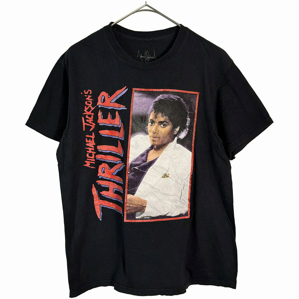 Michael Jackson マイケル・ジャクソン THRILLER スリラー Tシャツ ミュージシャン ブラック(メンズ M)中古 古着 X7604