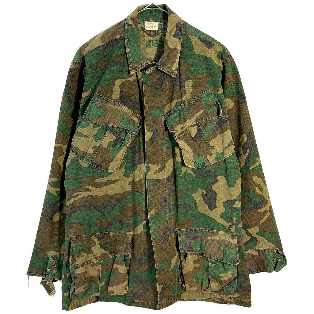 樂天商城 - 60年代 米軍実物 U.S.ARMY ジャングルファティーグジャケット ヴィンテージ ミリタリー ERDL迷彩(メンズ SMALL REGULAR)中古 古着 X7622