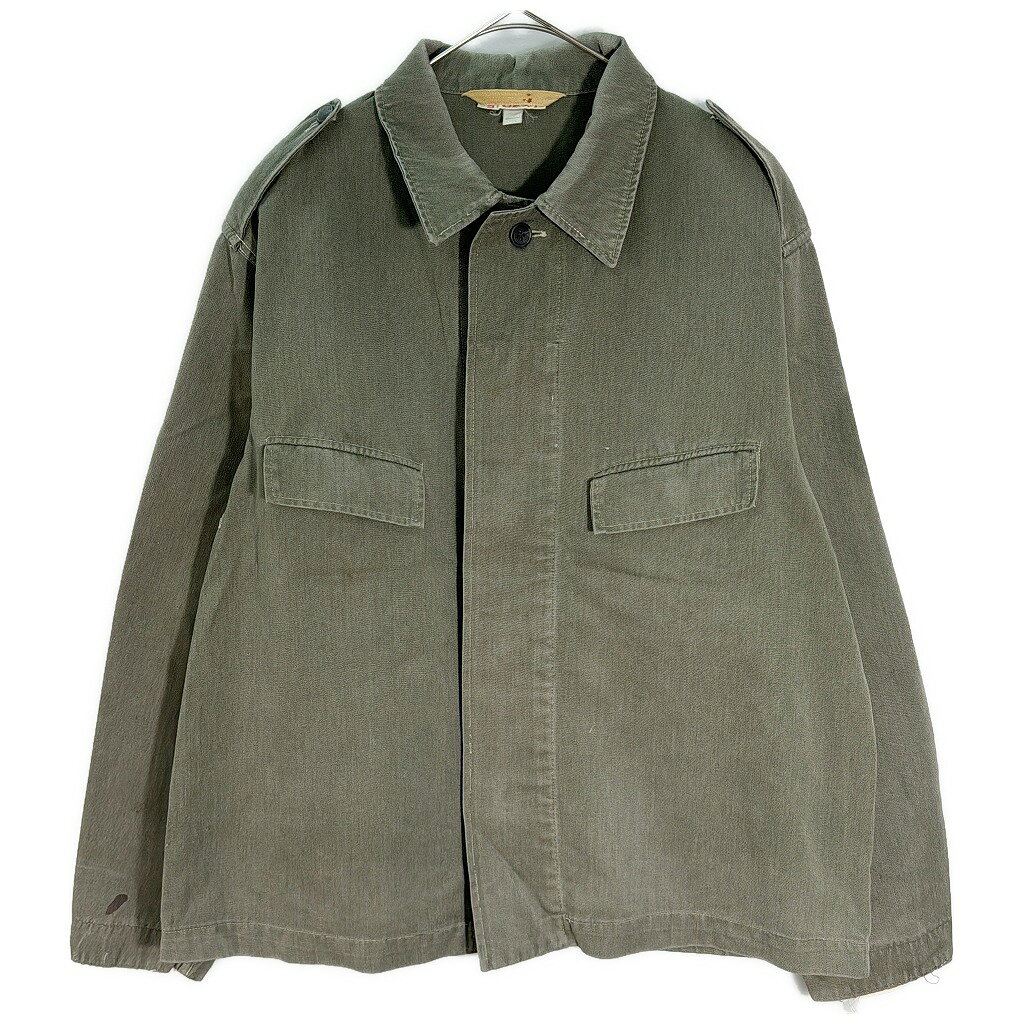 ドイツ軍 フィールドジャケット ヴィンテージ ユーロ ミリタリー オリーブ(メンズ g52)中古 古着 X7632