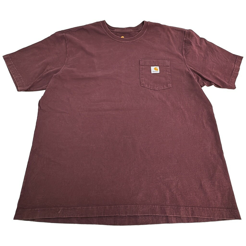 Rakuten - Carhartt カーハート ワンポイントロゴ ポケットTシャツ ワインレッド(メンズ XL)中古 古着 X7781