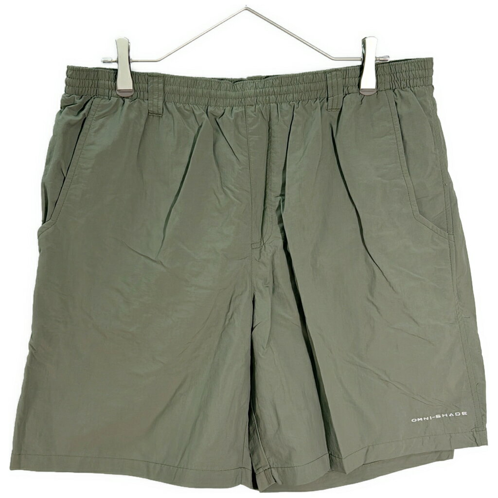 Columbia コロンビア PFG ナイロンショートパンツ アウトドア グリーン(メンズ L)中古 古着 X8154