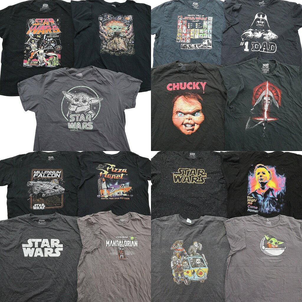 樂天商城 - 古着卸 まとめ売り 映画・ドラマ 半袖Tシャツ 15枚セット (メンズ 2XL /3XL ) スターウォーズ ホラー チャッキー 中古 古着 NE2677