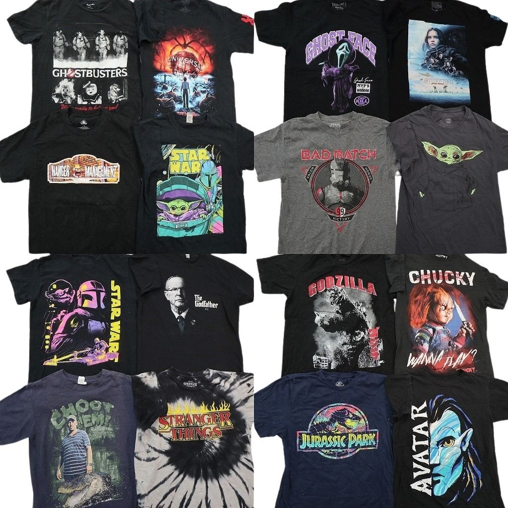 樂天商城 - 古着卸 まとめ売り 映画・ドラマ 半袖Tシャツ 16枚セット (メンズ XS /S ) ホラー チャッキー ゴジラ ストレンジャーシングス 中古 NE2702