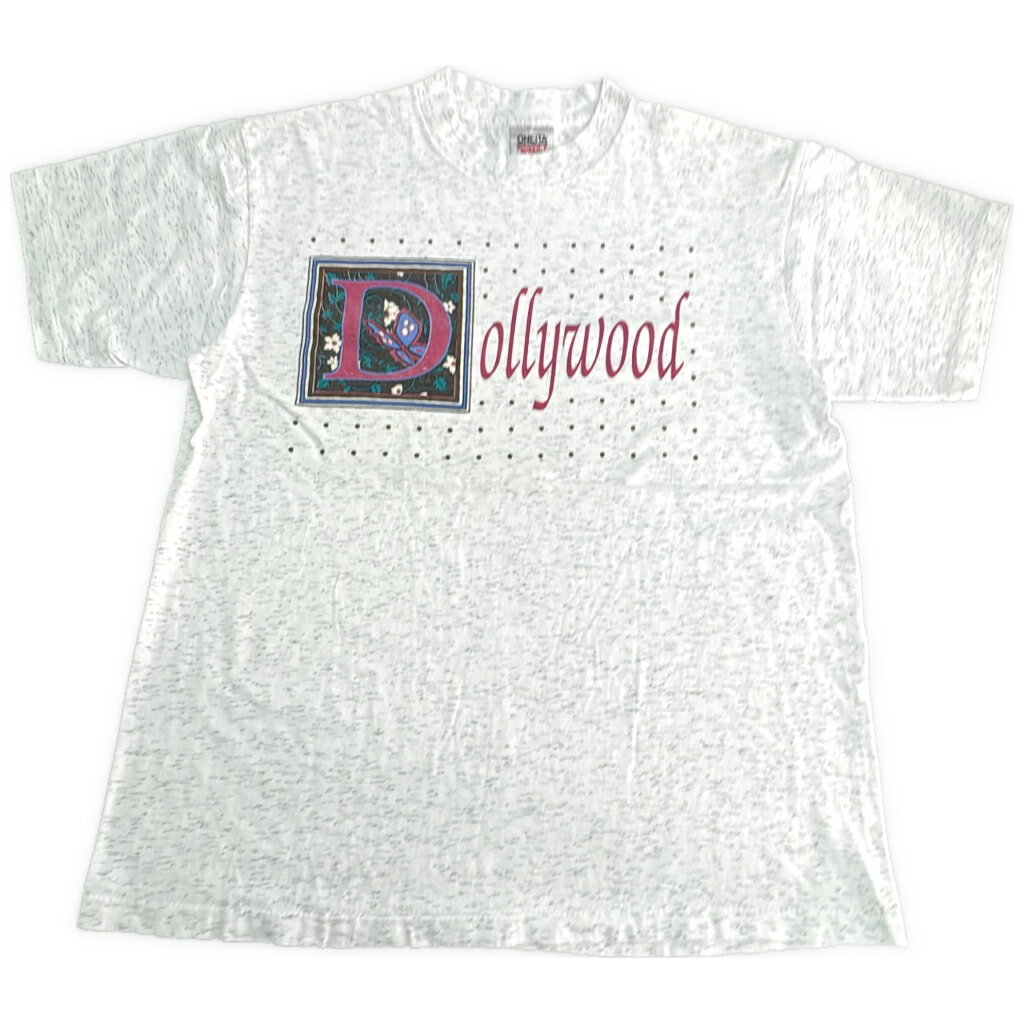 90年代 USA製 ONEITA オニータ Dollywood スーベニアTシャツ ホワイト(メンズ L)中古 古着 X8486
