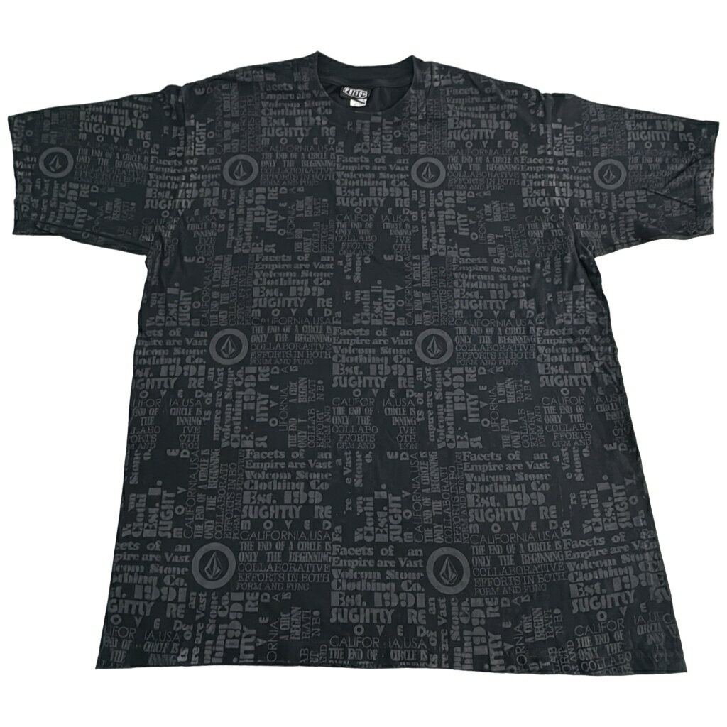 樂天商城 - VOLCOM ボルコム オールオーバープリントTシャツ ブラック(メンズ XL)中古 古着 X8490