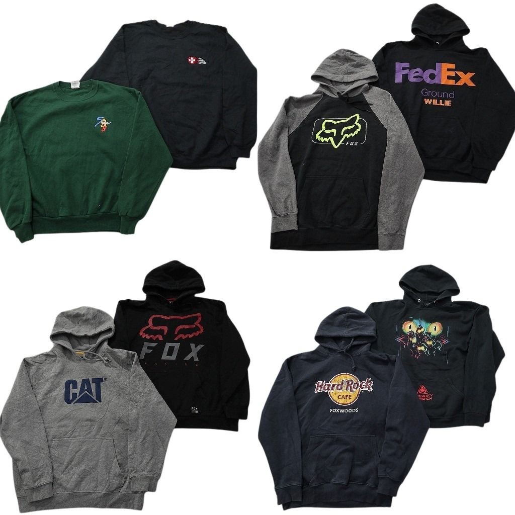 古着卸 まとめ売り 企業 スウェット 8枚セット ( メンズ XL ) ハードロックカフェ CAT FOX フェデックス 中古 古着 NE3090