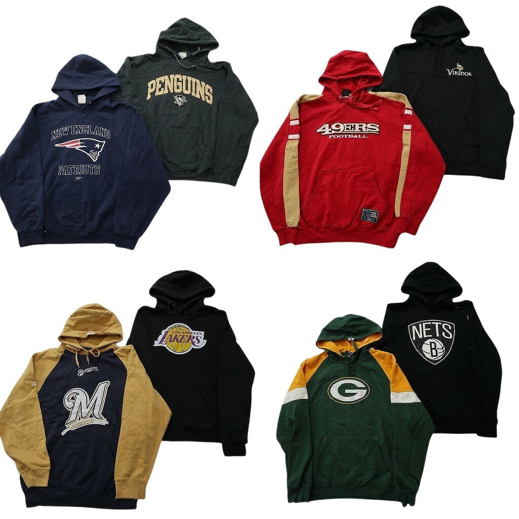 Men's Clothing - 古着卸 まとめ売り プロチーム スウェット 8枚セット ( メンズ M ) NHL NFL MLB パッカーズ NBA レイカーズ ペンギンズ 中古 古着 NE3268