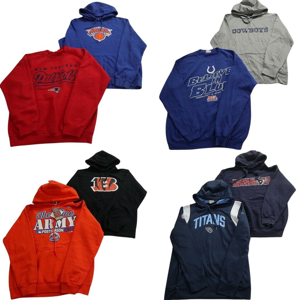 古着卸 まとめ売り プロチーム スウェット 8枚セット ( メンズ S/M ) NBA NFL MLB デッドストック ニックス 中古 古着 NE3291