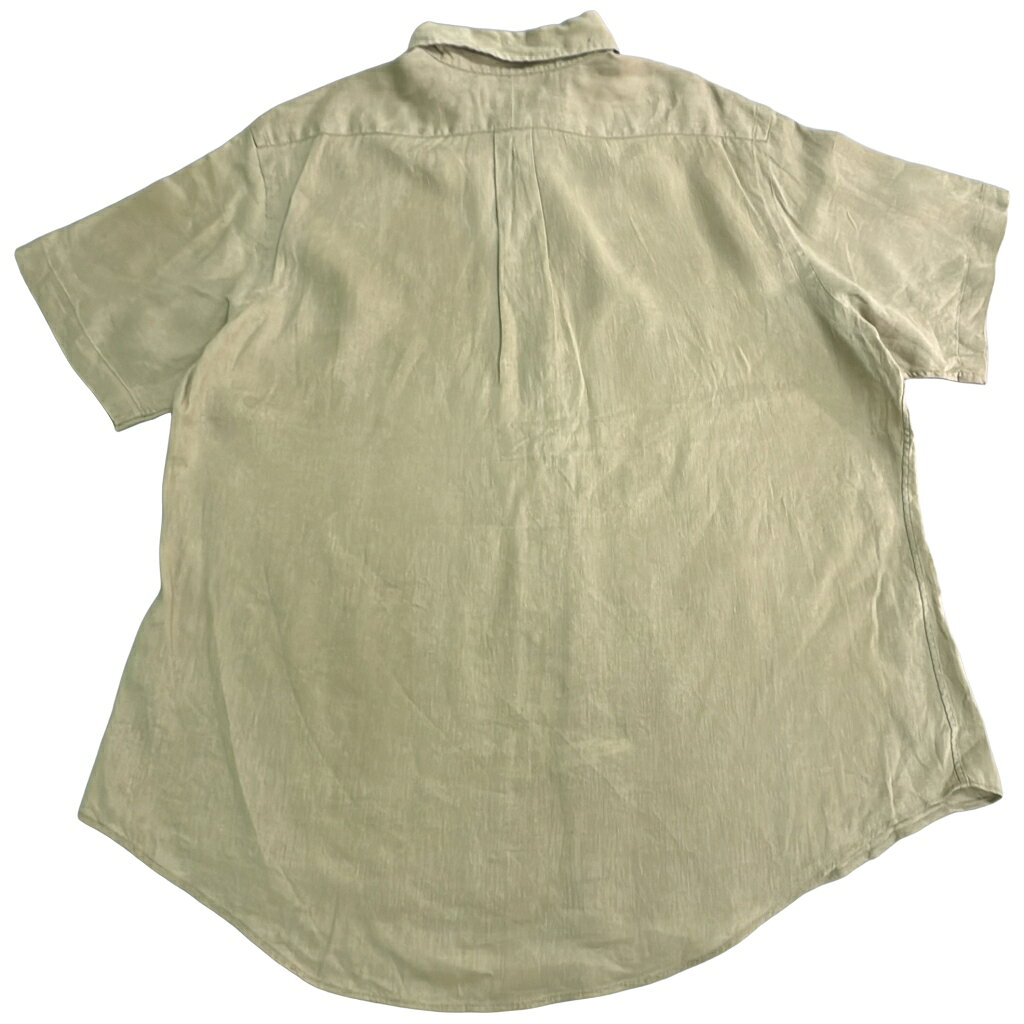 YAMAHISA USEDCLOTHINGSHOPのRALPH LAUREN ラルフローレン ボタンダウン リネンシャツ 大きいサイズ ベージュ(メンズ XXL)中古 古着 X9086｜アングル2