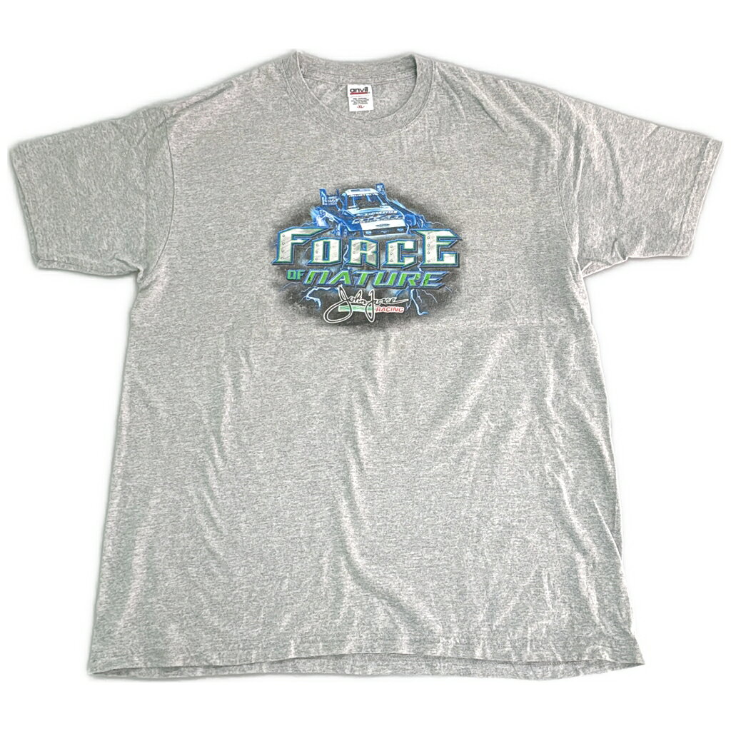 樂天商城 - 00年代 JOHN FORCE レーシング 半袖Tシャツ グレー(メンズ XL)中古 古着 X9166