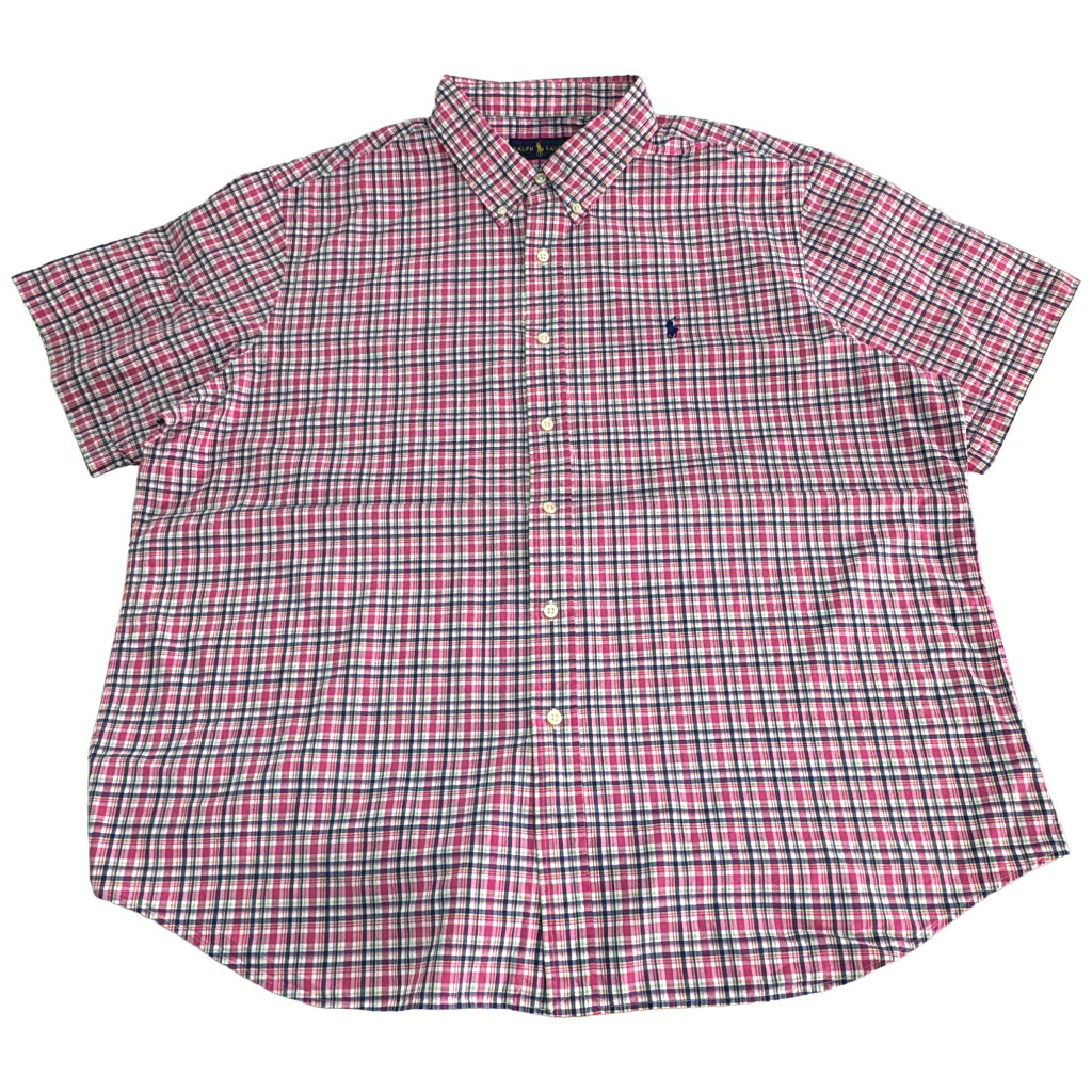 樂天商城 - RALPH LAUREN ラルフローレン ボタンダウンシャツ 大きいサイズ チェック マルチカラー(メンズ XXL)中古 古着 X9174