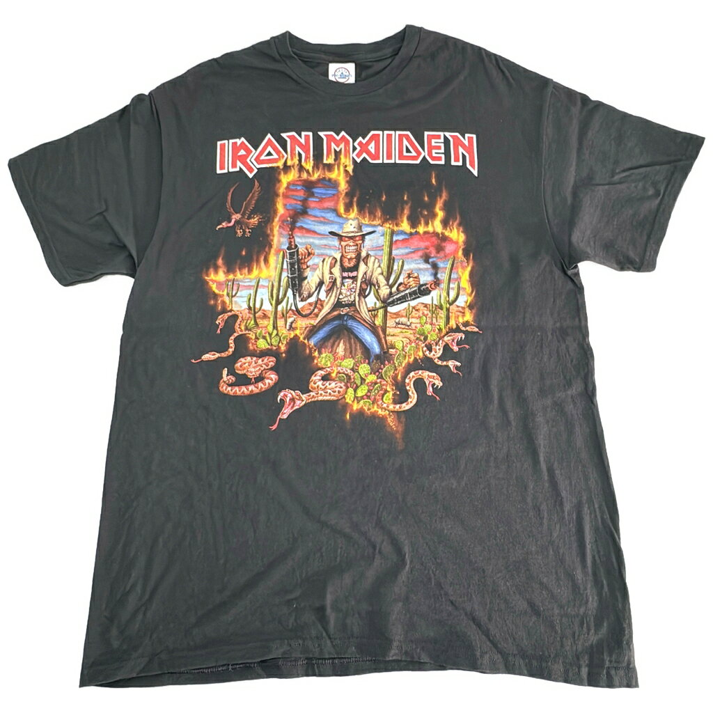樂天商城 - IRON MAIDEN アイアン・メイデン 半袖Tシャツ バンド ブラック(メンズ L)中古 古着 X9221