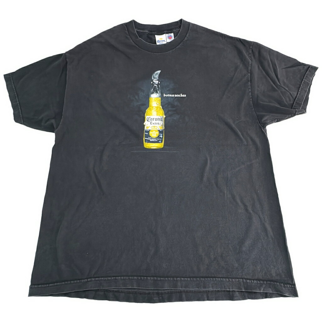 00年代 Corona Beer コロナビール 半袖Tシャツ 大きいサイズ ブラック(メンズ XX-LARGE)中古 古着 X9237