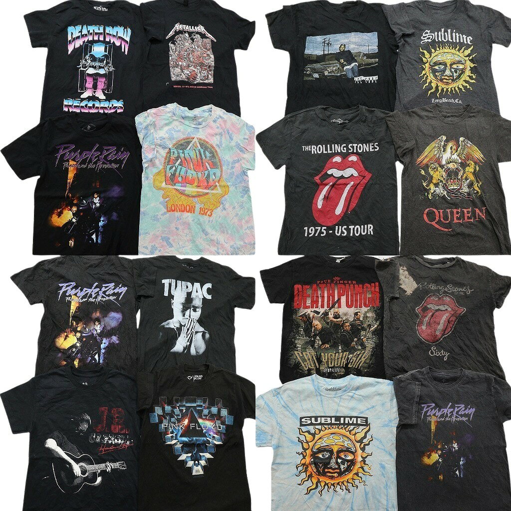 Rakuten - 古着卸 まとめ売り 音楽・バンド Tシャツ 16枚セット ( メンズ S ) メタリカ ピンクフロイド ローリングストーンズ 中古 古着 NE3929
