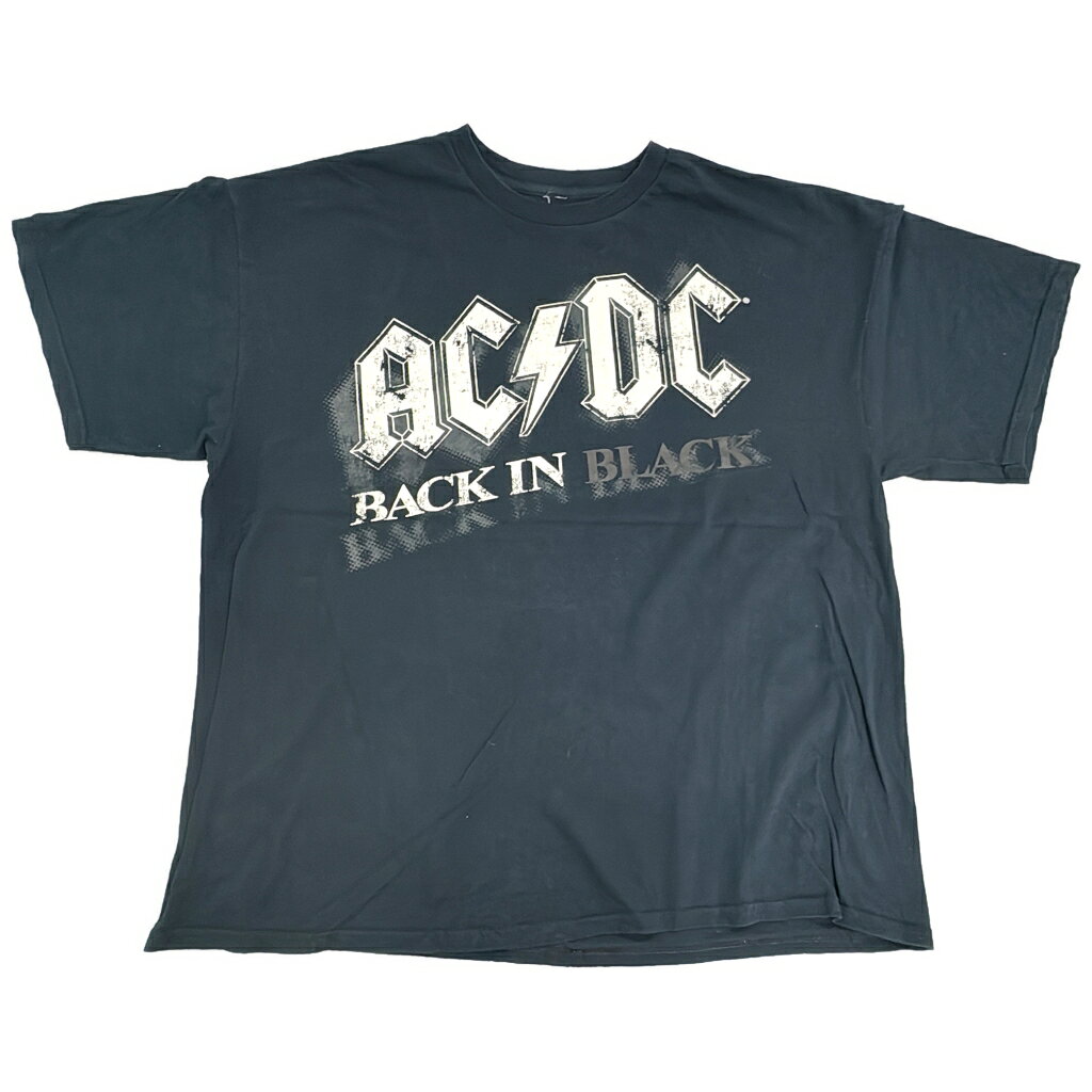 乐天商城 - ACDC エーシーディーシー BACK IN BLACK 半袖Tシャツ 大きいサイズ バンド ブラック(メンズ XXL相当)中古 古着 X9258