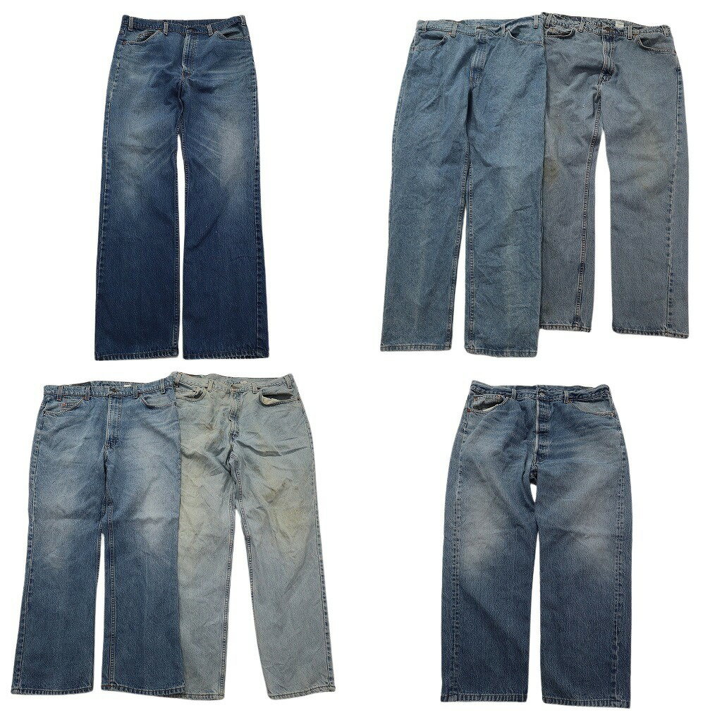 古着卸 まとめ売り リーバイス USA製 デニムパンツ 6枚セット ( メンズ 40 ) 517 501 505 506 550 インディゴブルー 中古 古着 NE4624