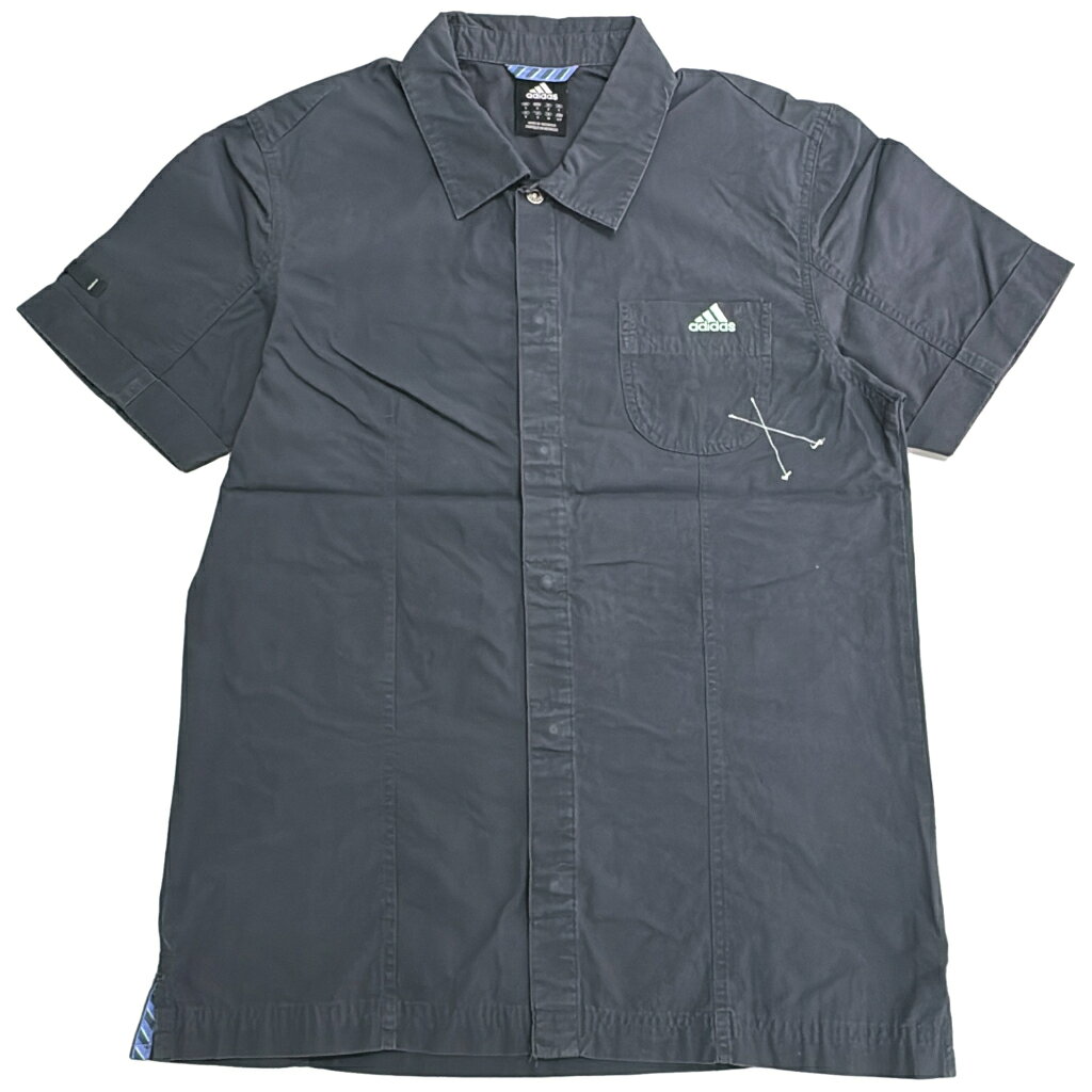 樂天商城 - 00年代 adidas アディダス 半袖コットンシャツ スポーツ ネイビー(メンズ S)中古 古着 X9919
