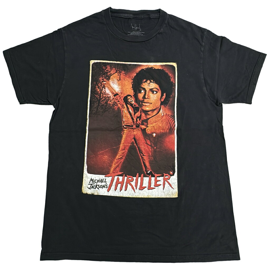 Michael Jackson マイケル・ジャクソン THRILLER スリラー 半袖Tシャツ ミュージシャン ブラック(メンズ M)中古 古着 X9965