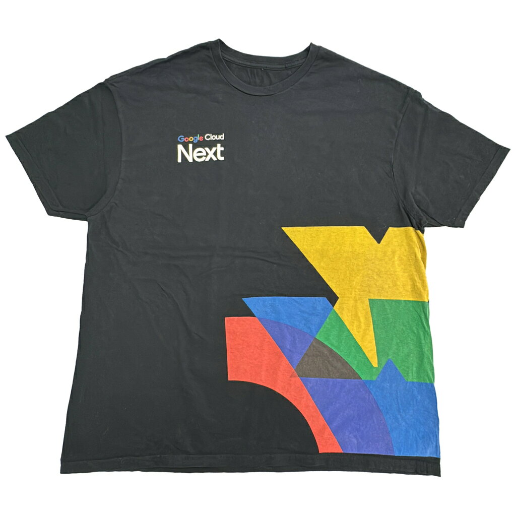 Google Cloud Next グーグルクラウドネクスト 半袖Tシャツ 企業ロゴ ブラック(メンズ XL相当)中古 古着 X9993