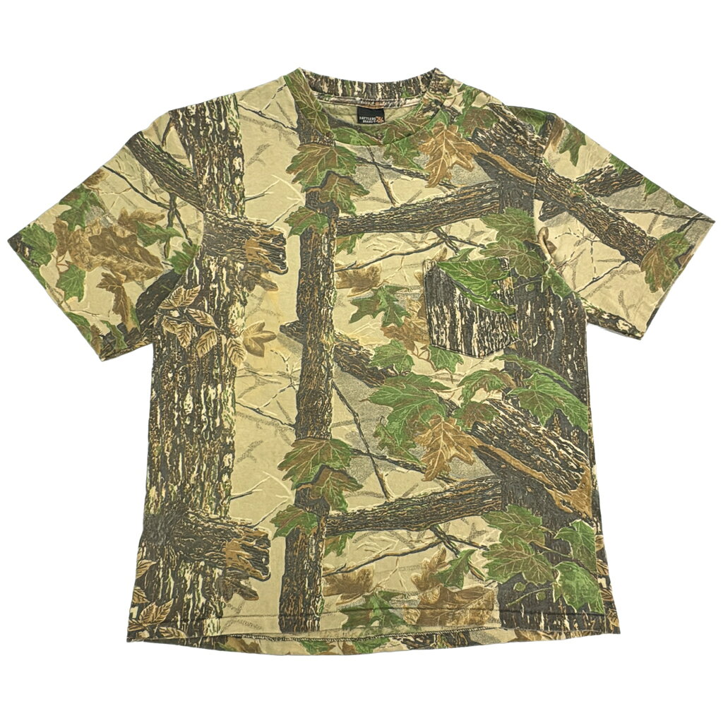 90年代 RATTLERS ラトラーズ リアルツリーカモ ポケットTシャツ アウトドア 迷彩(メンズ M相当)中古 古着 Y0127