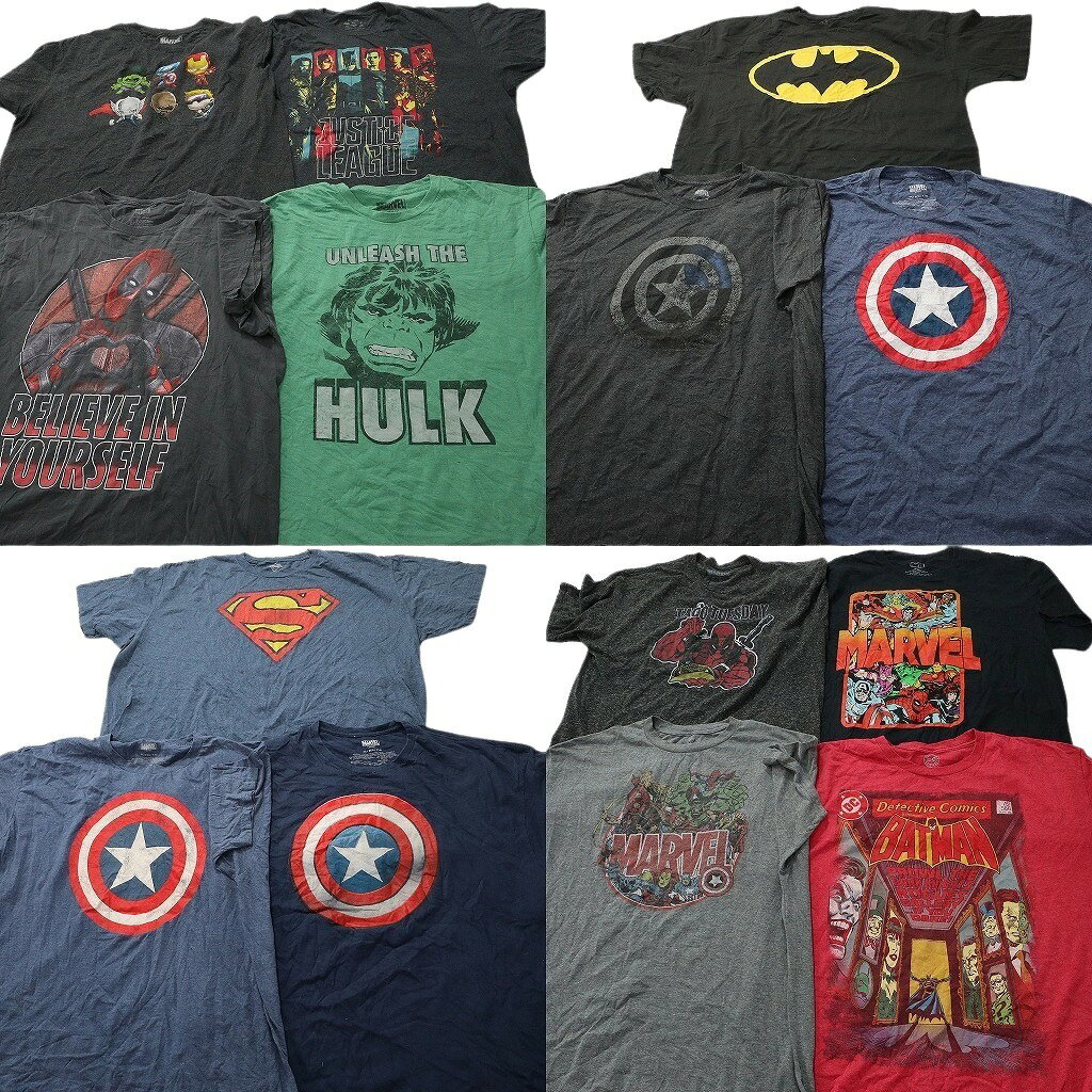 樂天商城 - 古着卸 まとめ売り アメコミ Tシャツ 14枚セット ( メンズ XL/2XL ) マーベル ハルク デッドプール スーパーマン 中古 古着 NE5310