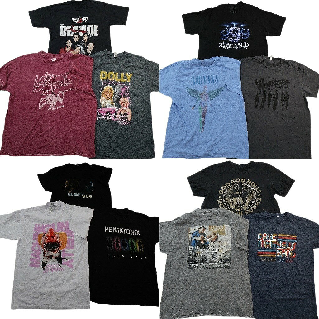 樂天商城 - 古着卸 まとめ売り 音楽・バンド Tシャツ 12枚セット ( メンズ M/L ) 人物 ニルヴァーナ レッドツェッペリン 中古 古着 NE5325