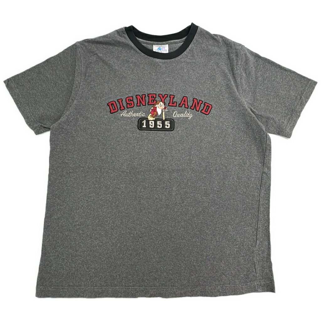 Disney ディズニー 白雪姫 グランピー 半袖Tシャツ ムービー キャラクター グレー(メンズ XL)中古 古着 Y0209