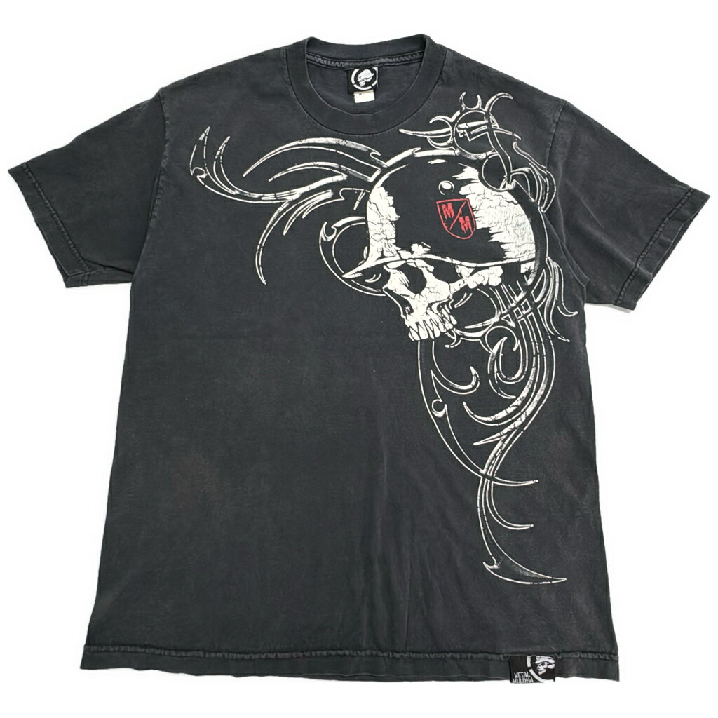 METAL MULISHA スカルTシャツ ブラック(メンズ M相当)中古 古着 Y0225