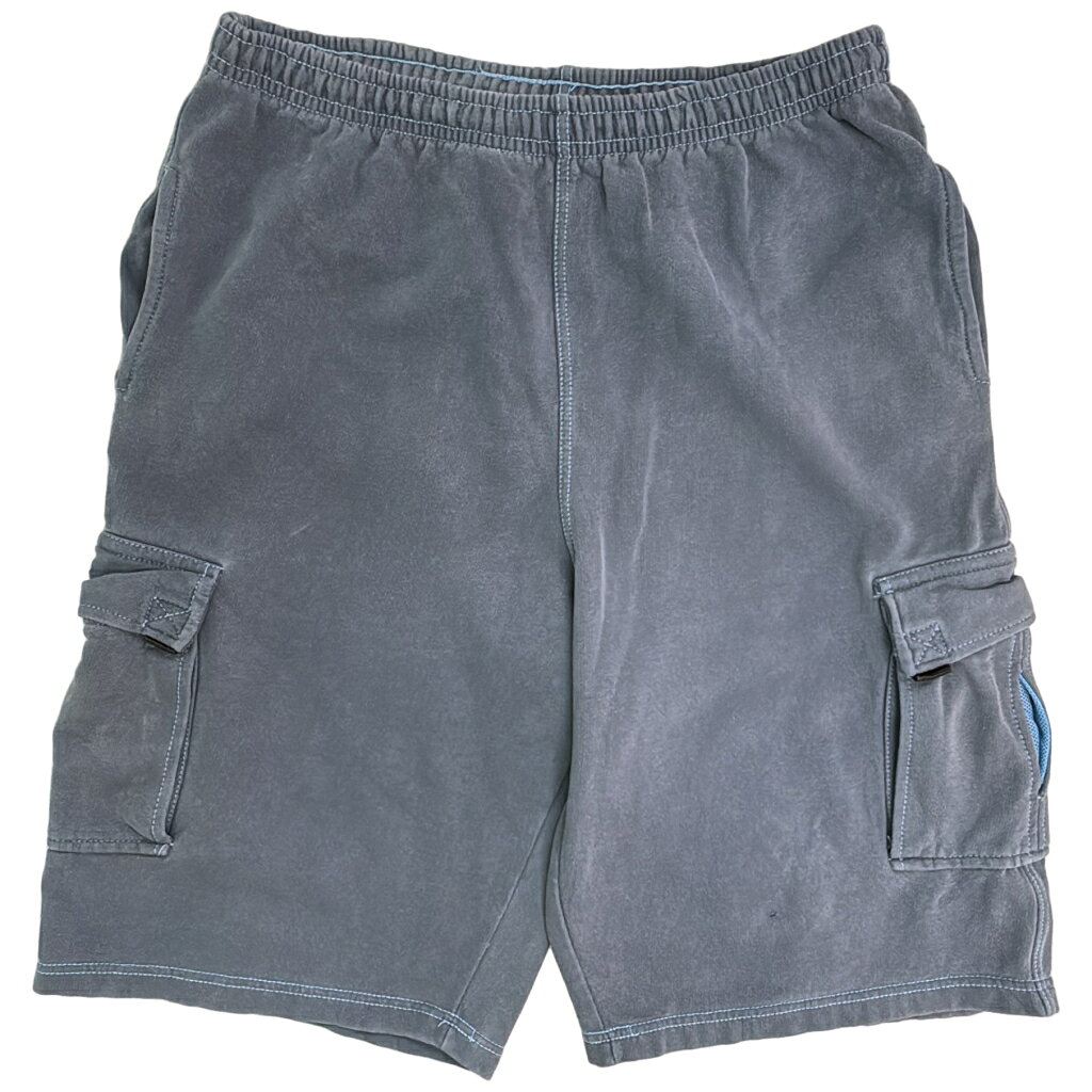 乐天商城 - RUE TWENTYONE JEANS スウェットカーゴショートパンツ ブルーグレー(メンズ LARGE)中古 古着 Y0971
