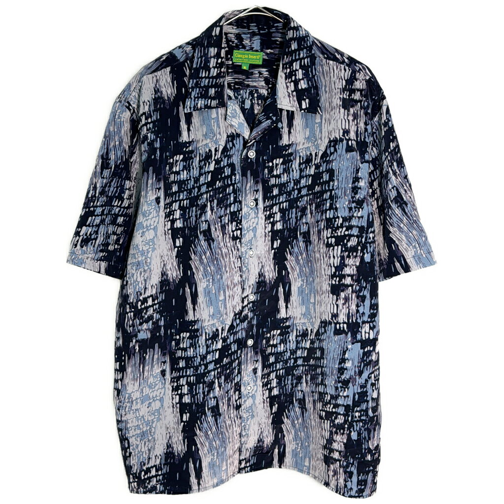 Giorgio Inserti オープンカラーシャツ 総柄 マルチカラー(メンズ XL)中古 古着 Y1475
