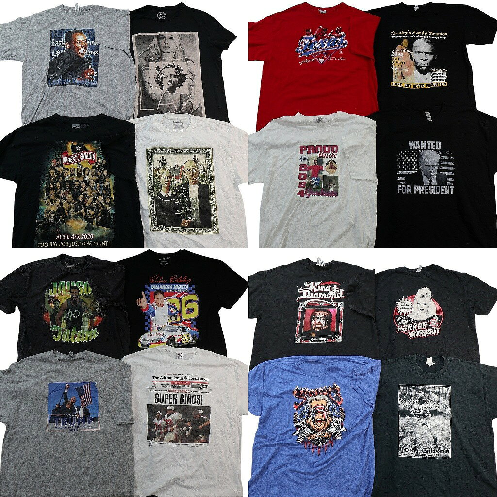 England （Clubs） - 古着卸 まとめ売り 人物 Tシャツ 16枚セット ( メンズ XL/2XL/3XL ) NBA ジェイソンテイタム トランプ 中古 古着 NE7455