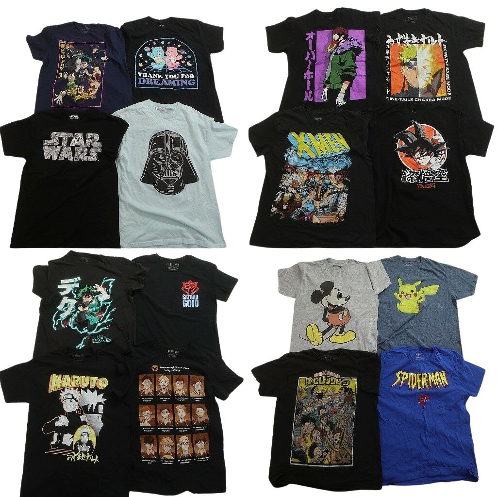 乐天商城 - 古着卸 まとめ売り キャラクター Tシャツ 16枚セット ( メンズ M ) ヒロアカ スターウォーズ ポケモン ナルト ドラゴンボール 中古 NE7470