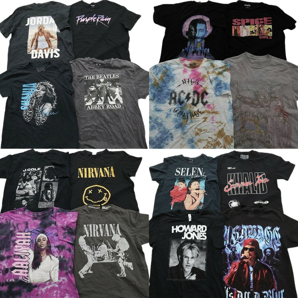 樂天商城 - 古着卸 まとめ売り 音楽・バンド Tシャツ 16枚セット ( メンズ L ) 大判プリント 人物 セレーナ ニルヴァーナ 中古 古着 NE8433