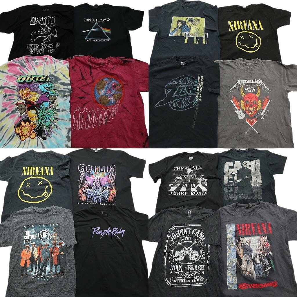 Rakuten - 古着卸 まとめ売り 音楽・バンド Tシャツ 16枚セット ( メンズ L ) ピンクフロイド ジョニーキャッシュ メタリカ 中古 古着 NE8439