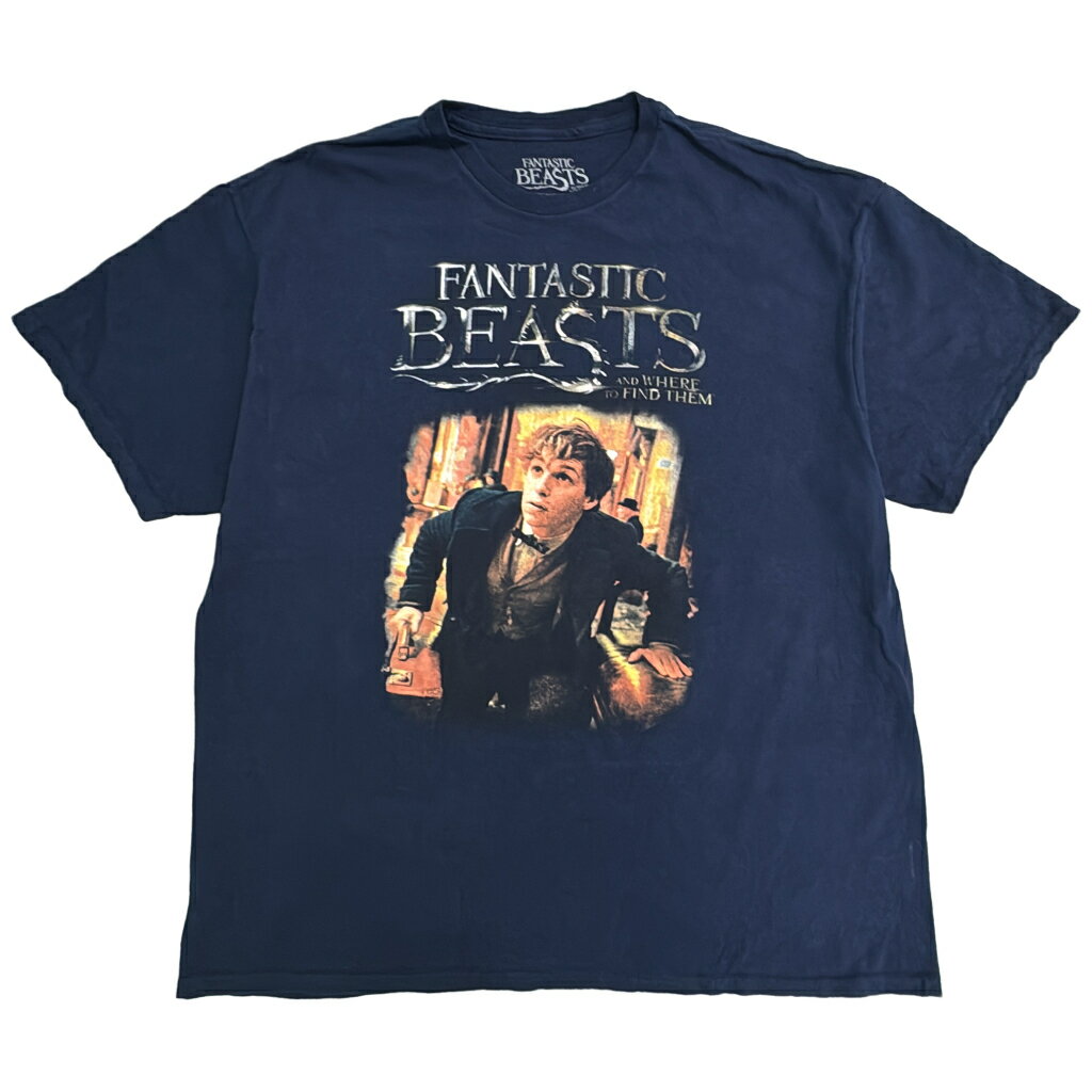 Fantastic Beasts 판타스틱 비스트 반소매 T셔츠 무비 네이비(맨즈 XL) 중고 헌 옷 Y2897