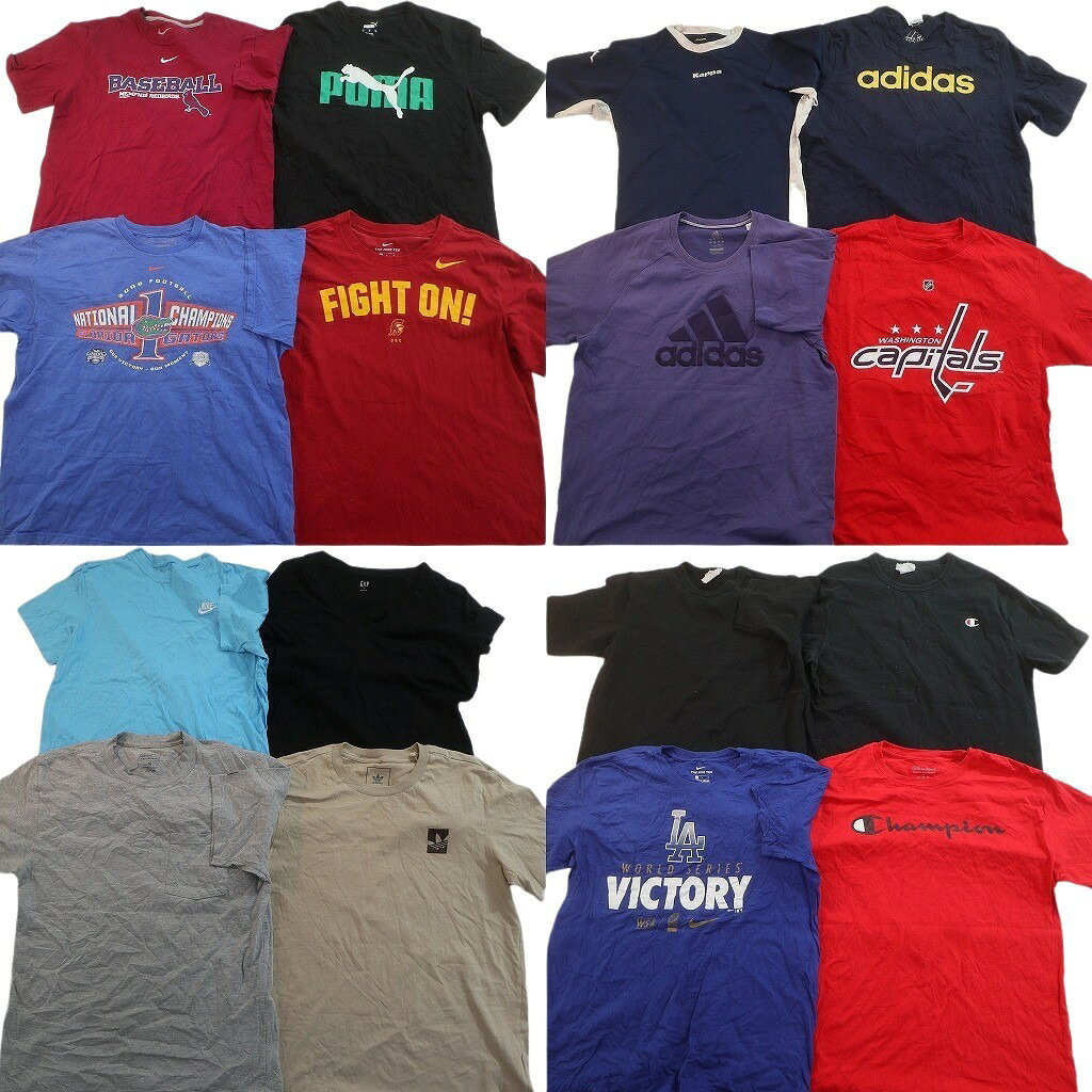 Rakuten - 古着卸 まとめ売り ブランドMIX Tシャツ 16枚セット ( メンズ M ) GAP ディッキーズ アディダス ナイキ プーマ 中古 古着 NE9079