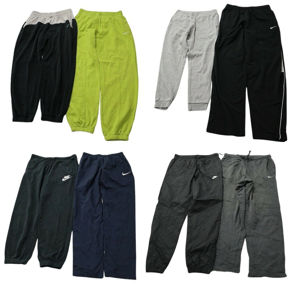 Rakuten - 古着卸 まとめ売り NIKE ナイキ パンツMIX 8枚セット ( メンズ M ) スウォッシュロゴ ナイロン スウェット 中古 古着 NE9692