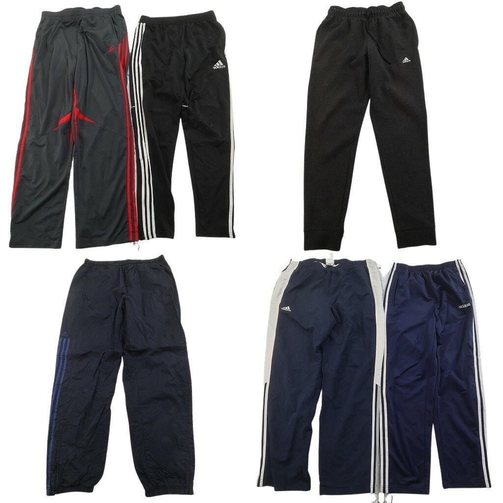 Rakuten - 古着卸 まとめ売り アディダス パンツMIX 6枚セット ( メンズ S/M ) スウェパン トラックパンツ ライン 中古 古着 NF0070
