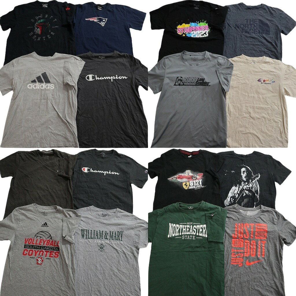 DESCRIPTION 商品名古着卸 まとめ売り ブランドMIX Tシャツ 16枚セット ( メンズ M ) ノースフェイス コロンビア チャンピオン ナイキ 中古 古着 NF0140 性別メンズ※記載のない性別の商品が含まれてる場合がございます。 サイズ/枚数M-16枚※サイズ表記のないものを、こちらの主観で振り分ける場合もあります。 合計枚数16枚セット その他 状態全て検品済み、経年の着用感、多少の汚れ、ダメージが含まれます。ジャンクや酷いダメージは取り除いております。 ※あくまで人の手での選別という点ご理解頂き、見落としレベルはご了承下さい。 商品管理番号NF0140 ABOUT ITEM商品撮影時の照明やお使いのモニター・ブラウザ等ご覧いただく環境により実物と商品画像の色が多少異なる場合がございます。全てアメリカからの輸入品ですがブランドやアイテムによりそれぞれサイズ感が異なります。生地の伸縮や厚み等、測定に多少の誤差が生じる場合がございますが、表記サイズと合わせまして実寸値を記載させていただいておりますので必ずご確認ください。新品や未使用品と記載があるもの以外は全て中古品ですので、程度は異なりますが使用感がございます。状態は慎重に確認し商品説明や画像により記載しておりますが、全てを記載することは中古品の特性上困難です。ご不明な点やご質問がございましたらお気軽にお問い合わせください。