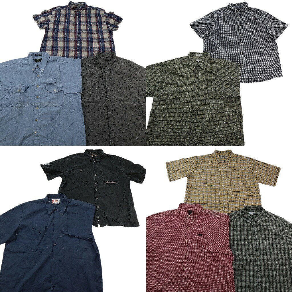 樂天商城 - 古着卸 まとめ売り ブランド 半袖シャツ 10枚セット ( メンズ 2XL ) ハーレーダビッドソン コロンビア ディッキーズ 中古 古着 NF0280