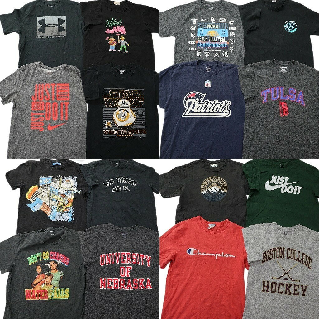 古着卸 まとめ売り ブランドMIX Tシャツ 16枚セット ( メンズ M ) リーバイス チャンピオン アディダス ナイキ コロンビア 中古古着 NF0324