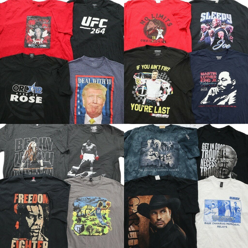 Rakuten - 古着卸 まとめ売り 人物 Tシャツ 16枚セット ( メンズ XL ) モハメドアリ NBA ジャモラント 中古 古着 NF0385