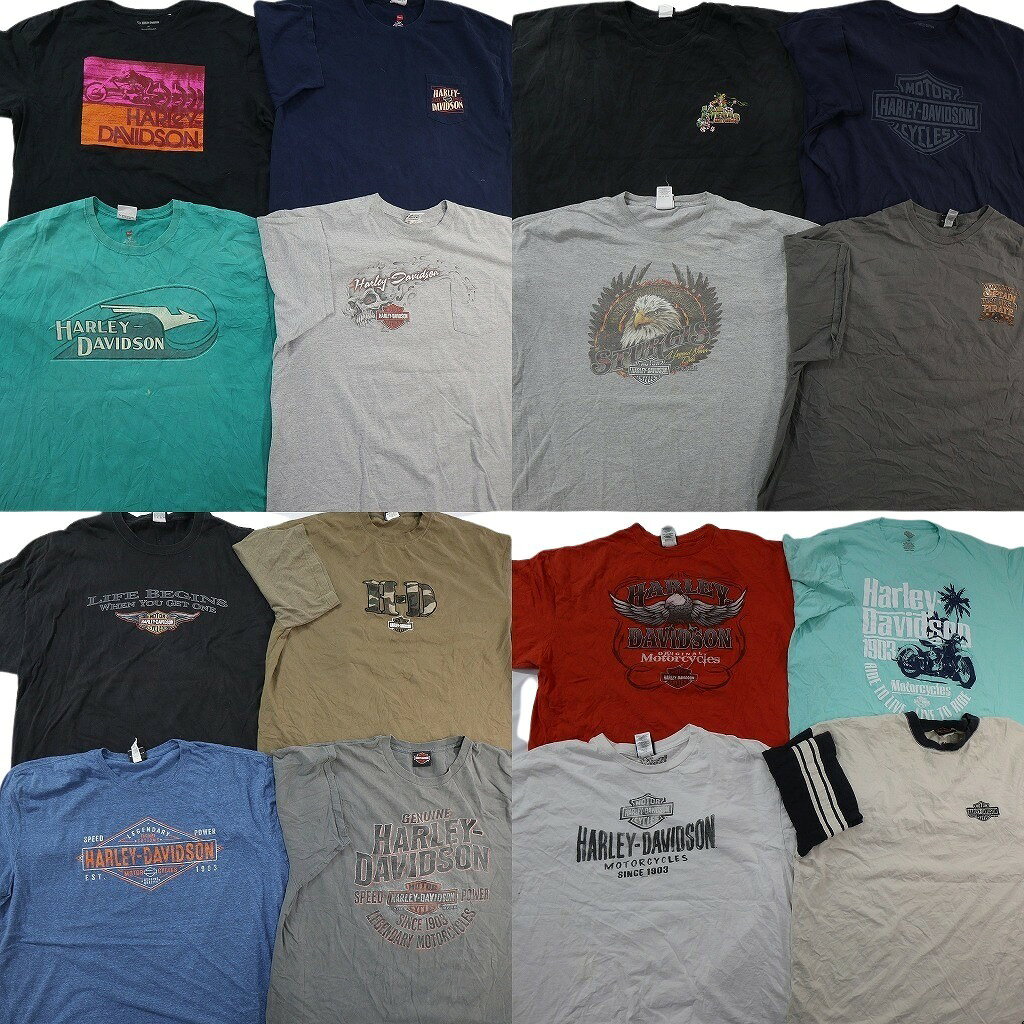 Rakuten - 古着卸 まとめ売り ハーレーダビッドソン Tシャツ 16枚セット ( メンズ 2XL/3XL/4XL/5XL ) ワンポイント ロゴ イーグル 中古 古着 NF0457