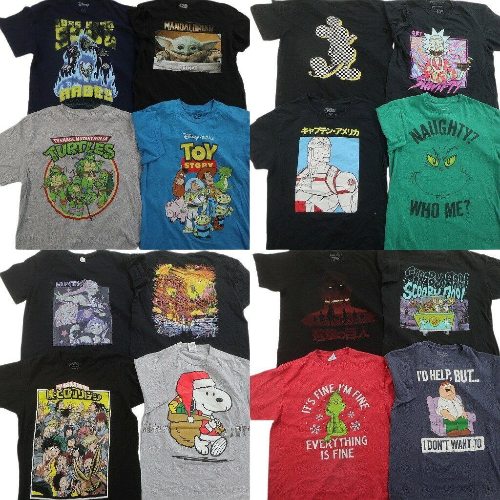 樂天商城 - 古着卸 まとめ キャラクター Tシャツ 16枚セット ( メンズ M ) スターウォーズ トイストーリー ディズニー スヌーピー 中古 古着 NF0573