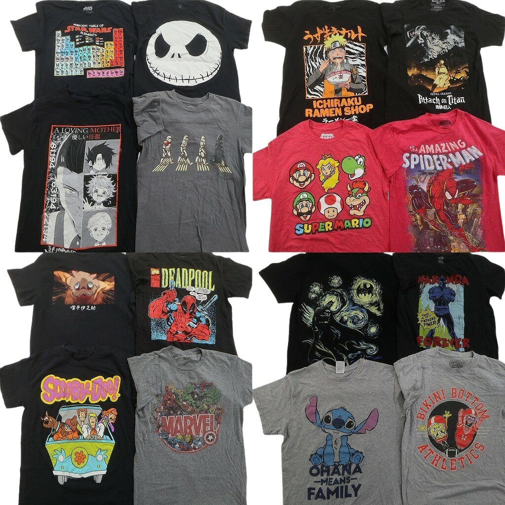 乐天商城 - 古着卸 まとめ売り キャラクター Tシャツ 16枚セット ( メンズ S ) スターウォーズ ディズニー スティッチ 中古 古着 NF0578