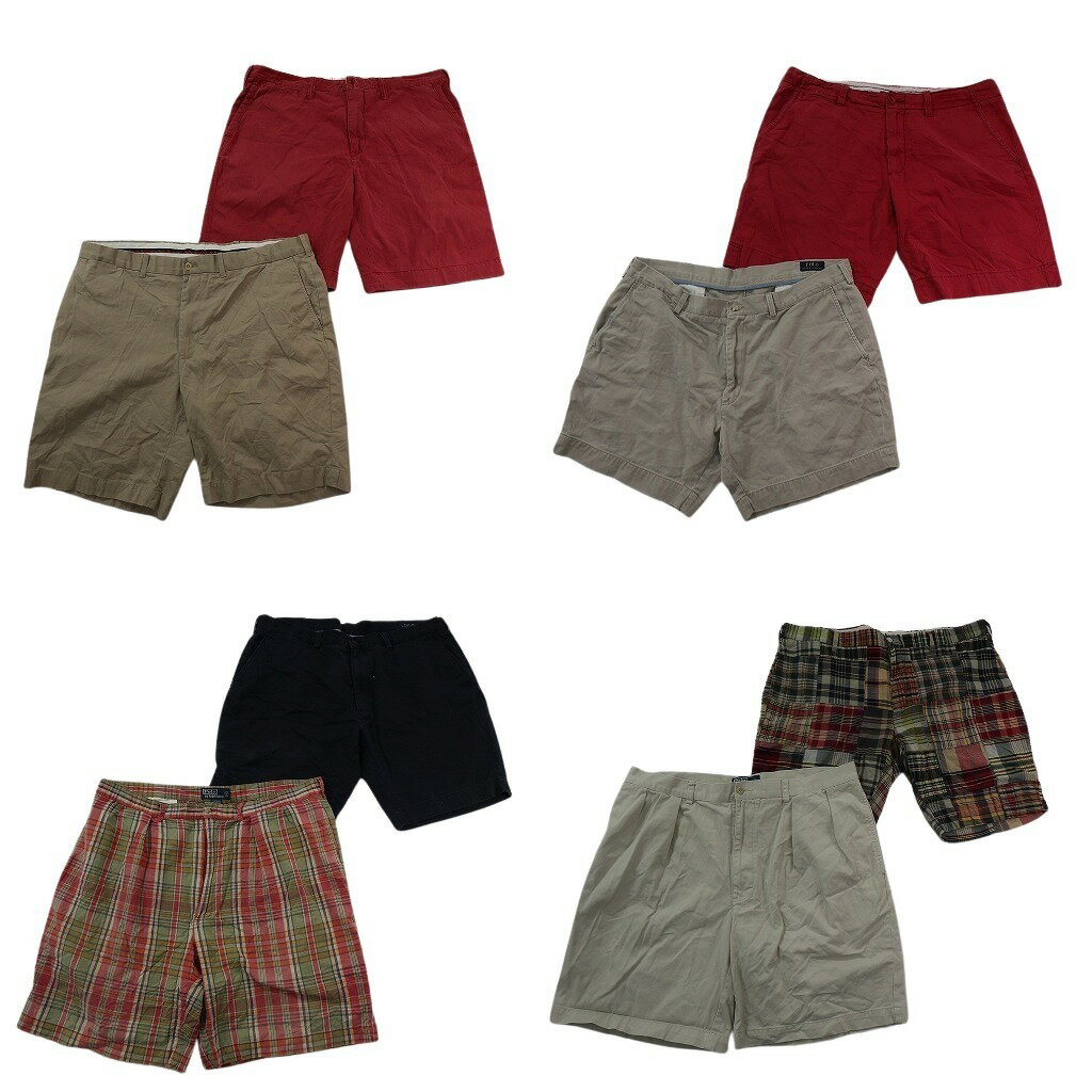 樂天商城 - 古着卸 まとめ売り ラルフローレン ショートパンツ 8枚セット ( メンズ 40 ) パッチワーク 紺タグ オールド チェック 中古 古着 NF0664
