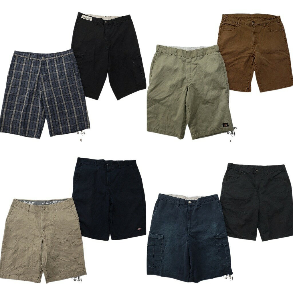 Rakuten - 古着卸 まとめ売り ディッキーズ ショートパンツ 8枚セット ( メンズ 36 ) カーゴ チェック FLEX ワーク 中古 古着 NF0753