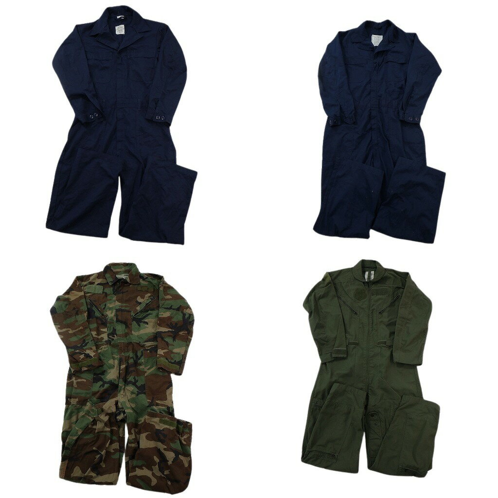 乐天商城 - 古着卸 まとめ 米軍実物・民間MIX ミリタリー オールインワン つなぎMIX 4枚セット ( メンズ 40/42 ) カモ柄 ネイビー 中古 古着 NF0805